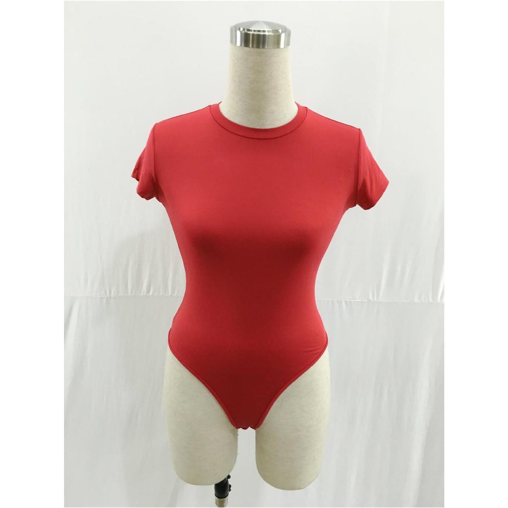 European Hot Selling Short Sleeve Round Neck Base Layer Jumpsuit Bodysuit FK1488