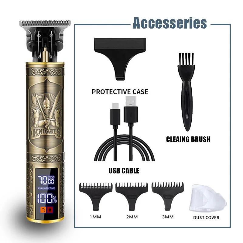 Professional Electric Hair Trimmer for Men Wireless Beard Mustache Grooming Kit Powerful Facial Hair Clipper for Barber Shop