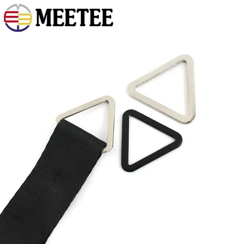 5/10Pcs Meetee 20-40mm Triangle Metal Ring Buckles Bag Strap Dog Collar Webbing Clasps Clothes Belt Hooks Hardware Accessories