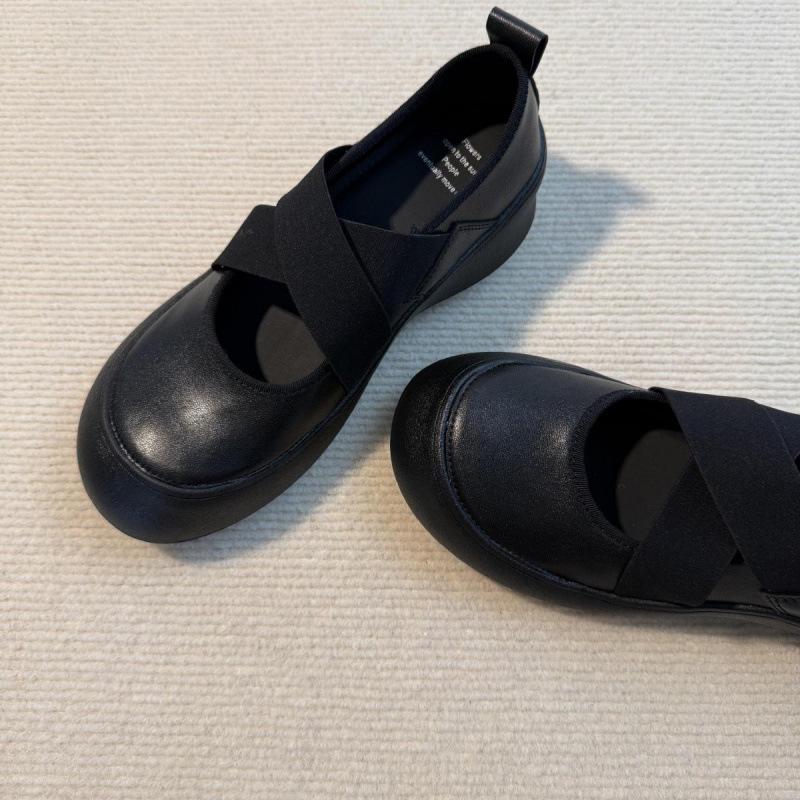 

Худые ноги, маленькие кожаные туфли, женские туфли Мэри Джейн, новая толстая подошва, внутренняя платформа, черные туфли с перекрестной застежкой, на одной педали 35 чёрный