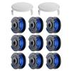 Set of 9 Spools of Line for AIMOONSA String Trimmer Ø1.6 Mm X 30.17 M + 2 Covers - Compatible Ryobi ONE+ 18/24/40V