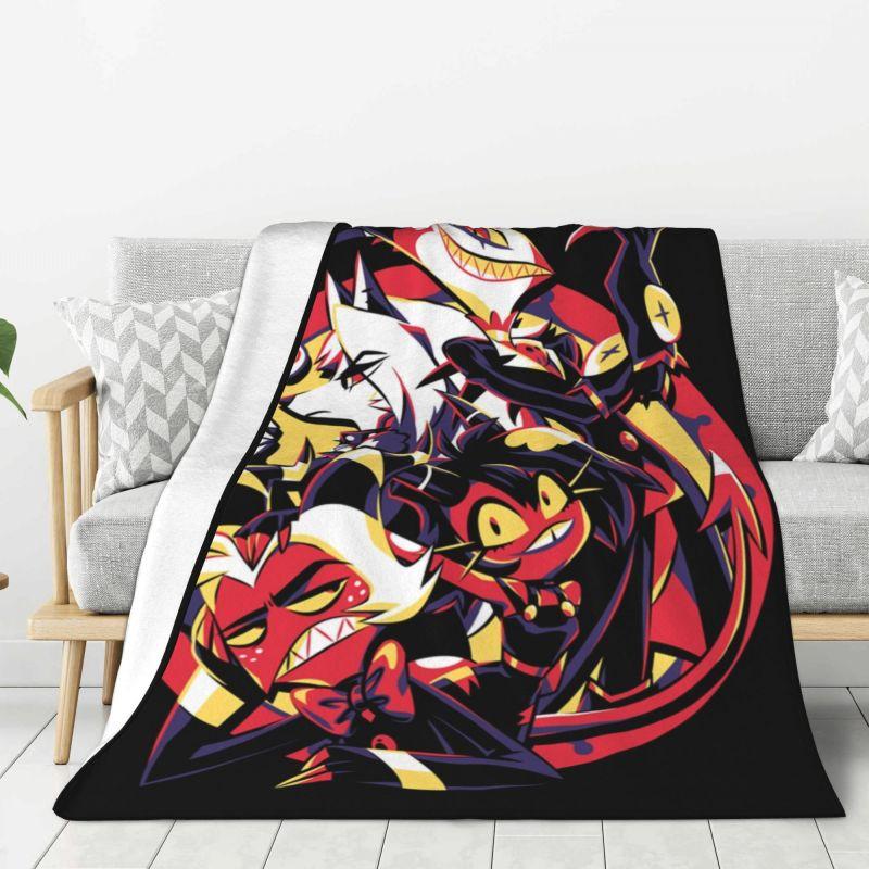 Custom Helluva Boss Black Humor Animated Musical Film Blanket Warm Fleece Soft Flannel Throw Blankets for Bedding Outdoor Autumn