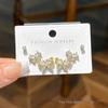 Korean Style Micro-Paved Zircon Butterfly Earrings with S925 Silver Needle and Real Gold Finish.