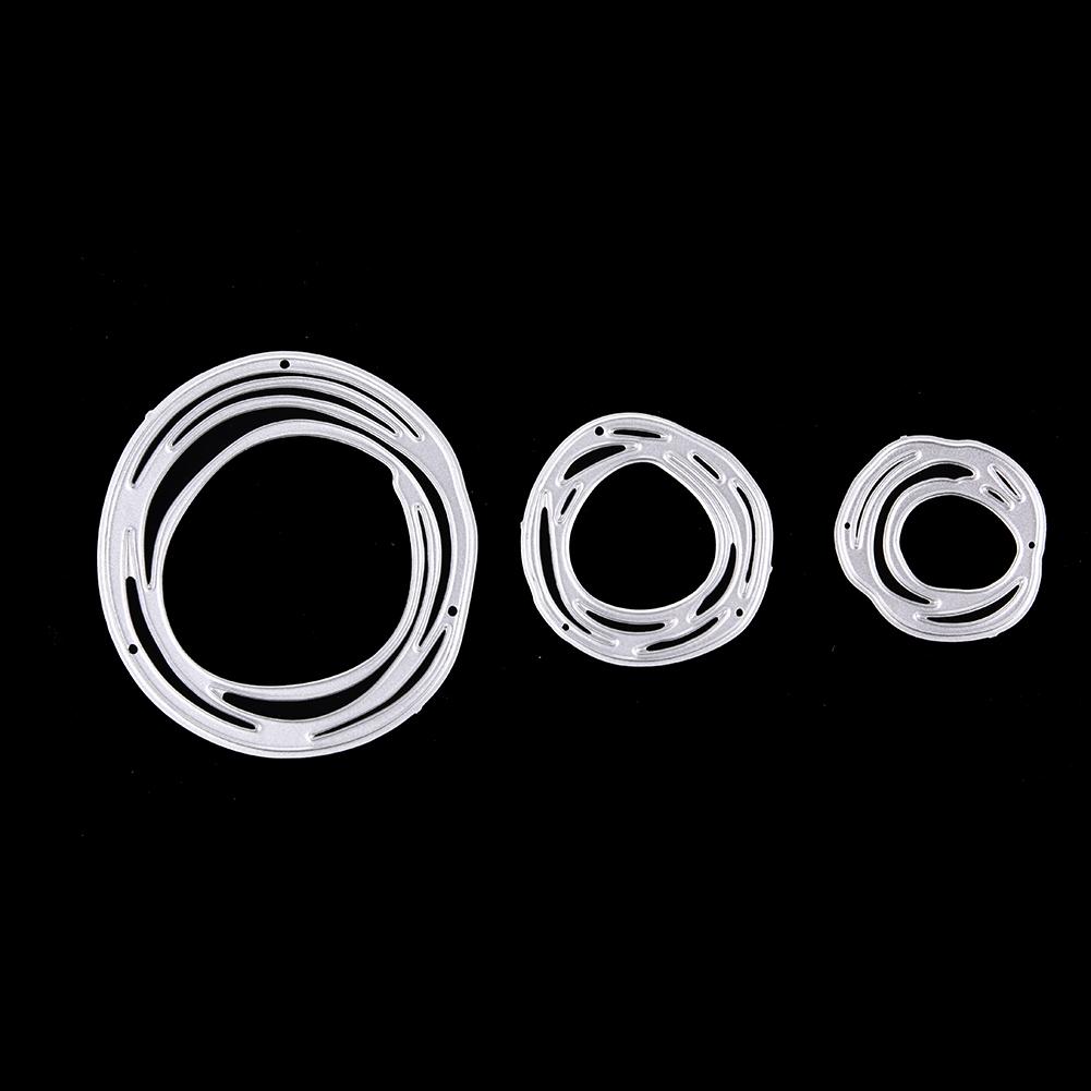 3 Circles Frame Metal Silvery Stencil Embossing Cutting Dies For Diy Scrapbooking Paper Album Cards Making