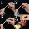 Outdoor Camping Titanium Toothpick Holder Fruit Fork Keychain Tool