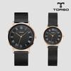 Toleuso T107Ms-Rbbk Classico Quartz Couple Watch Men'S And Women'S Metal Watch