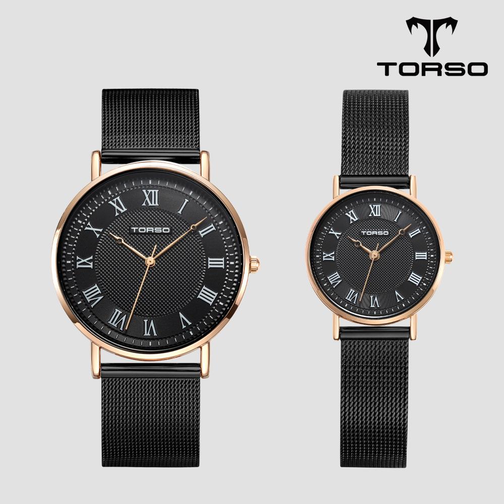 Toleuso T107Ms-Rbbk Classico Quartz Couple Watch Men'S And Women'S Metal Watch