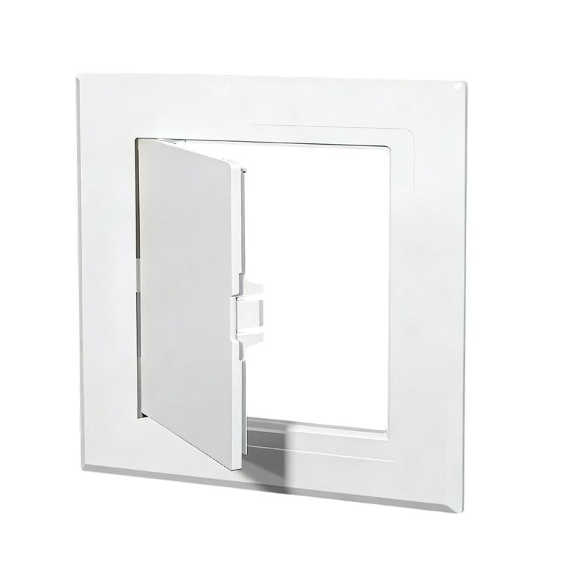 

Съемная крышка люка для проема 120x120 мм с откидной дверцей и боковым механизмом. Идеально подходит для обслуживания электропроводки и сантехники.