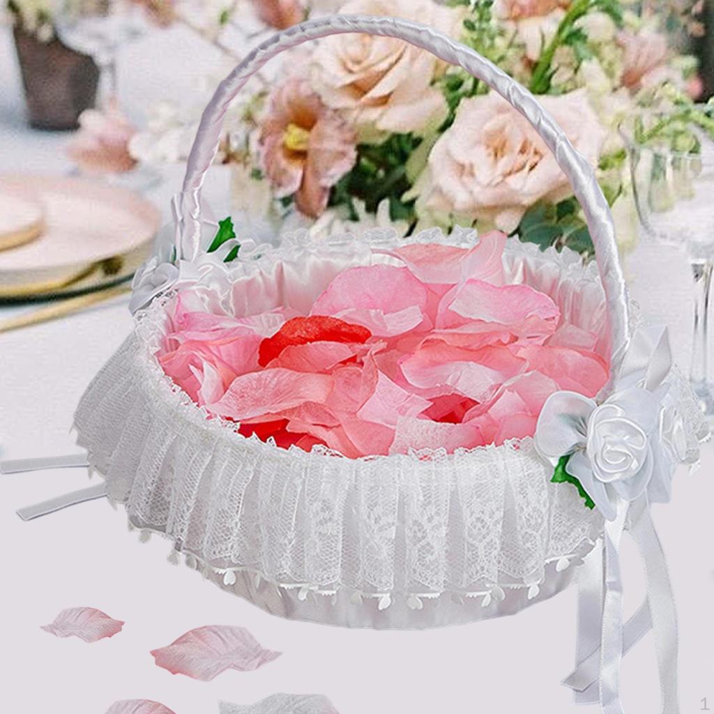 Wedding Flower Basket Girl Portable Creative Candy Storage Holder for Festive