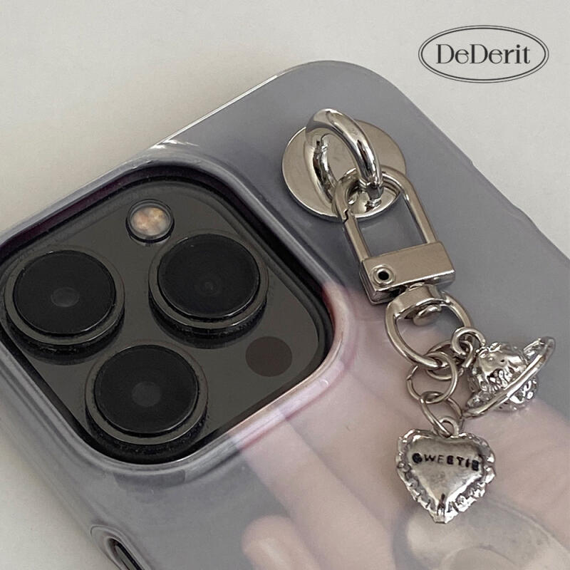 Vintage Space Planet Silver Heart Keychain Diary Asteroid Heart Keychain