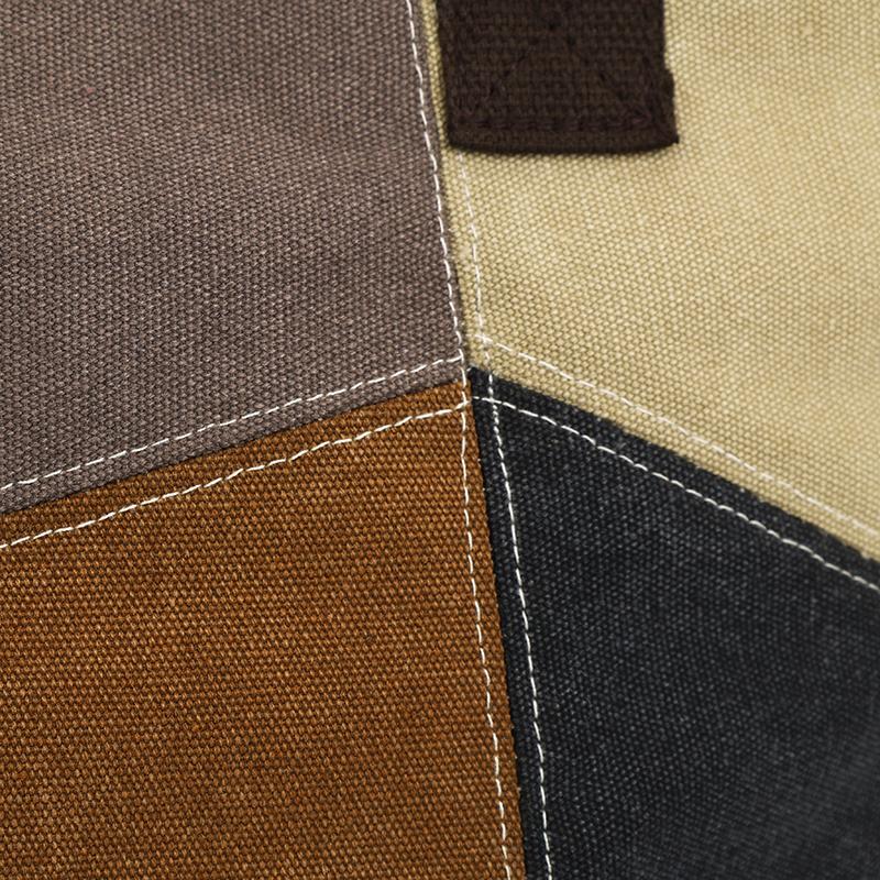 Damen Patchwork Handtasche - Vintage Gespleißte Canvas Tote mit Obergriff & Crossbody-Funktion