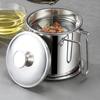 Edelstahl Ölfilterbehälter mit Feinmaschen-Sieb 1,4/1,8L Große Kapazität Küchenölkrug zum Frittieren Kochen Rostbeständig Hitzebeständig Ölkanne
