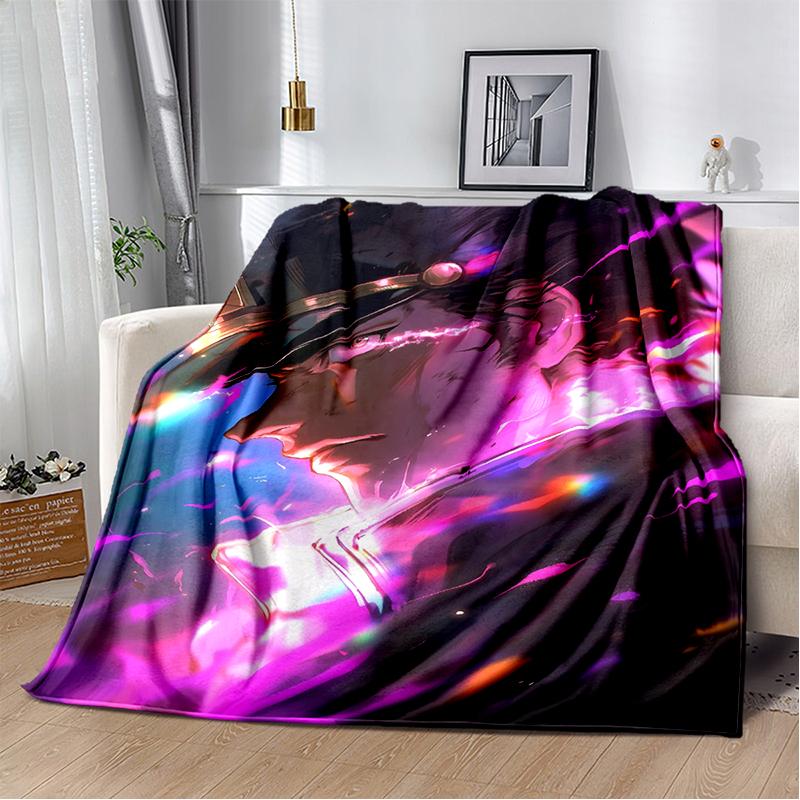 3D Jojo's Bizarre Adventure Cartoon Anime Blanket,Soft Throw Blanket for Home Bedroom Bed Sofa Travel Picnic Office Cover Kids