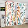 2 pieces - Colorful leaf print curtains, 100% polyester translucent, suitable for bedroom curtains and living room decor