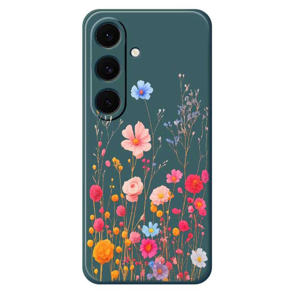 For Samsung Galaxy S25 FE Case Flower Branches Pattern Printing Straight Edge TPU Phone Back Cover