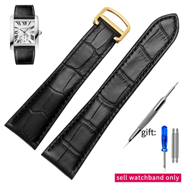

Ремінець для годинника Cartier Tank Ремінець для годинника з натуральної шкіри Чоловічий шкіряний ремінь Claire London Solo Аксесуари для механічного годинника 25 мм 18mm