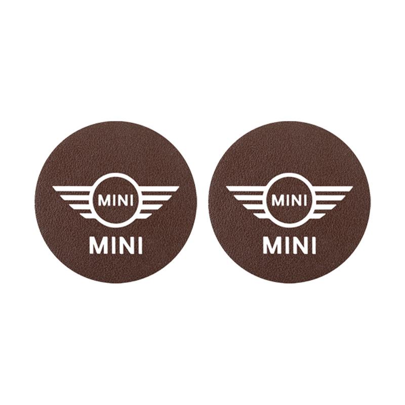 NNEJ4 2Pcs Car Coasters Carbon Fiber Cup Holder Mat For BMW Mini Cooper One JCW WORKS F54 F55 G30 G05 Car Interior Decorative Coasters