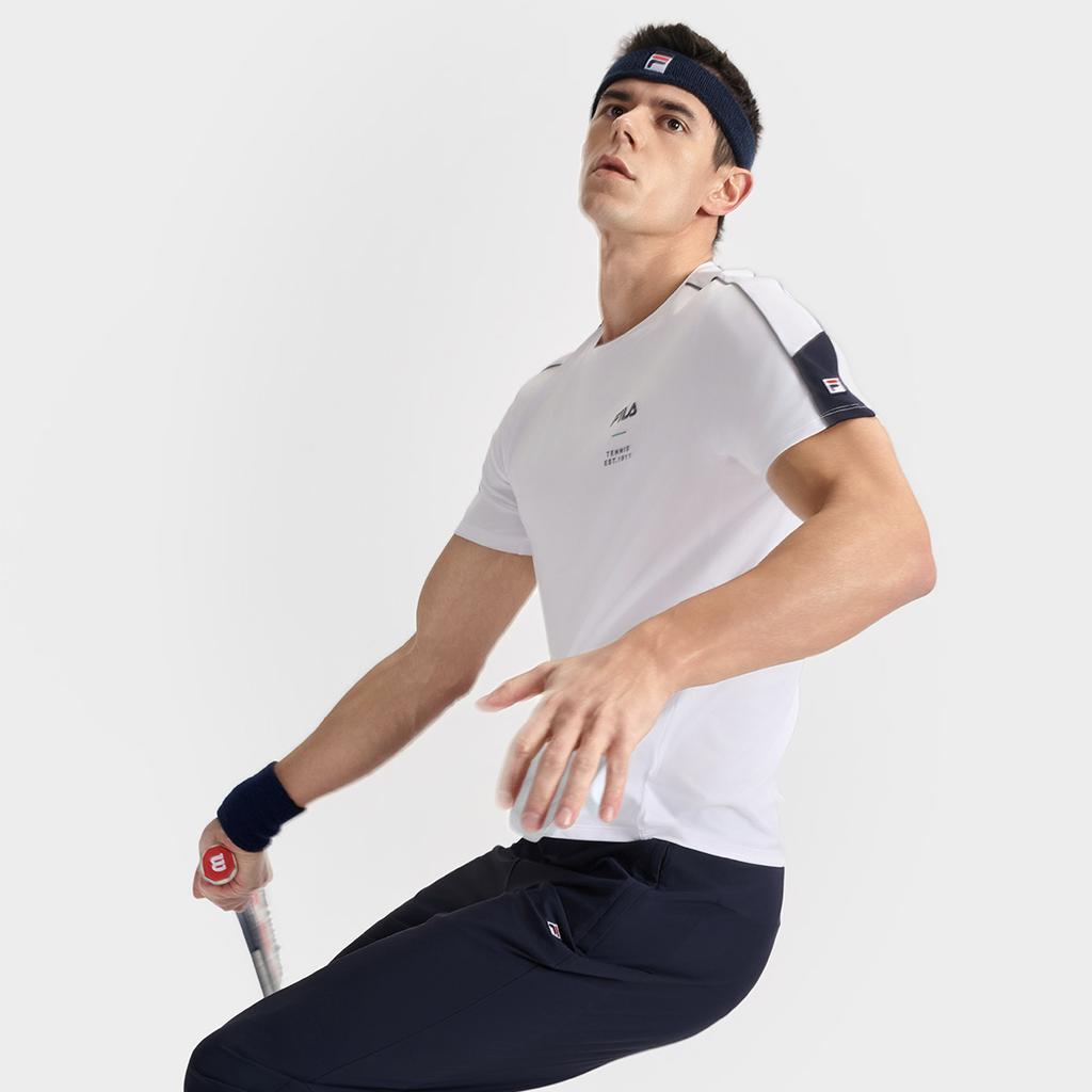 New FILA Athletics Tennis T Shirt Men's Jade White A11M523118FWT