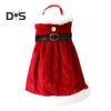 Christmas Wine Bottle Cover Red Wine Bottle Skirt Clothes with Belt Handmade Wine Accessories Holiday Home Decoration