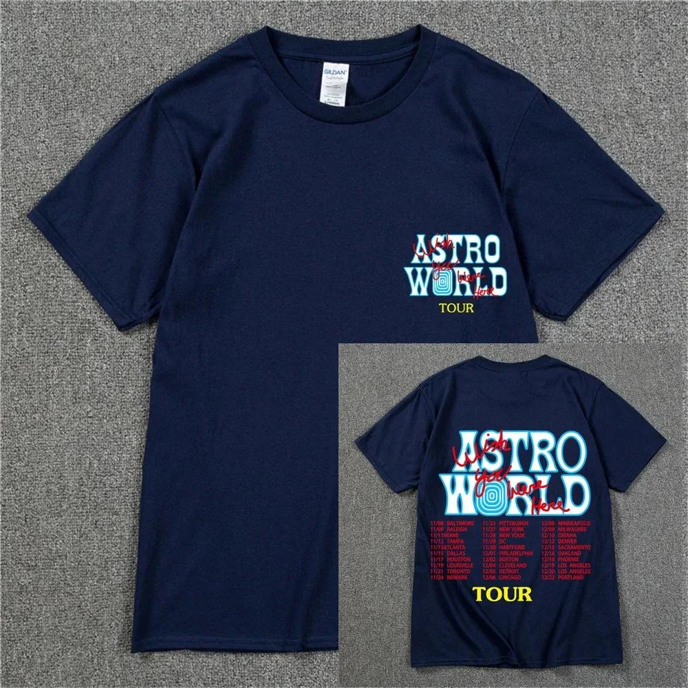 Nuova T-shirt Hip Hop Estiva Uomo Donna Cactus Jack Harajuku T-shirt WISH YOU WERE HERE Stampa Lettere Magliette Top