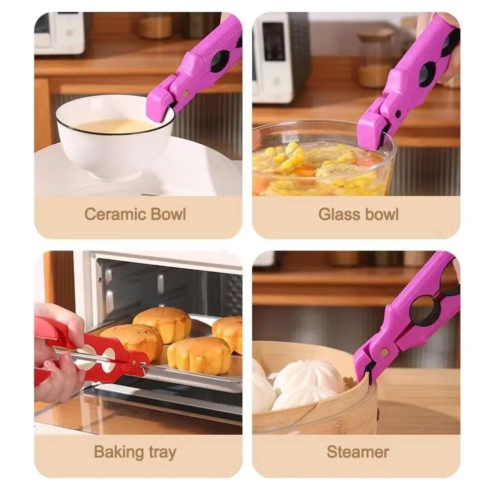 3 in1 Anti Scalding Clip Non-Slip Silicone Handle Anti-hot Bowl Plate Clips Thickened Ergonomic Bottle Cap Remover Kitchen Use