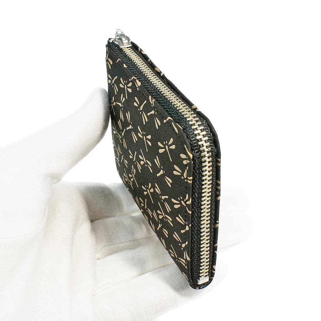 Indenya Inden peněženka na mince F peněženka na mince 08 jelení kůže černá x bílá lakovaná vážka vzor 1008-11-008