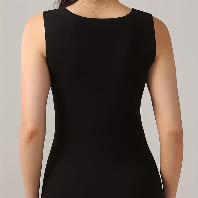 Spring Autumn  Women's Sleeveless AB-Side Vest Versatile Warm Thermal Seamless Liner