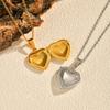 Cubic Zirconia Heart Locket Necklace for Women, Stainless Steel Openable Love Shape Pendant,18k Gold Plated Birthday Gifts