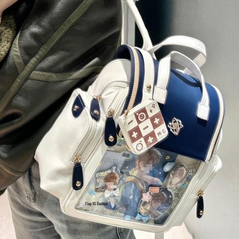 Japanese Aesthetic Itabag: Transparent Large-Capacity Backpack & Crossbody for Soft Girl Style