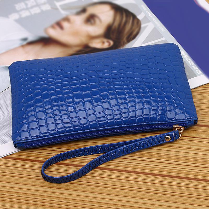 New Fashion PU Leather Wallet Purse Card Phone Holder Makeup Bag Clutch Zip Opening Handbag for Women