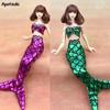 Doll Accessories KidsToy Mermaid Clothes For Barbie Doll Genuine Tail Bra + Doll Dress Clothes for 1/6 Barbie Doll  DIY Toy