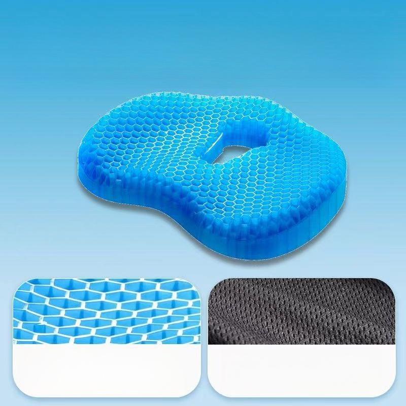 Honeycomb Gel Seat Cushion Silicone Ice Cushion Chair Cushion Office Sedentary Seat Cushion Summer Car Cool Cushion