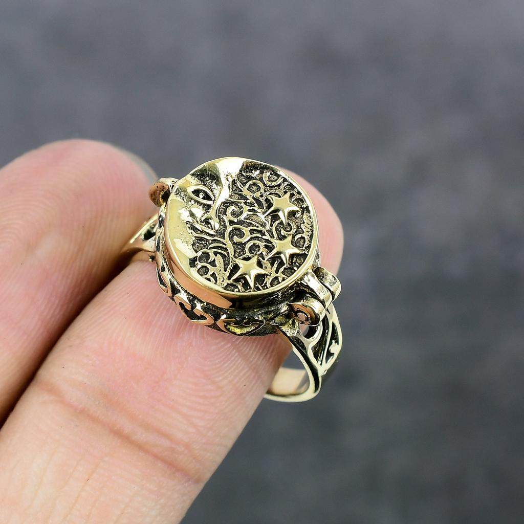 Poison Star Look Handmade Brass Jewelry Ring Size 9.5