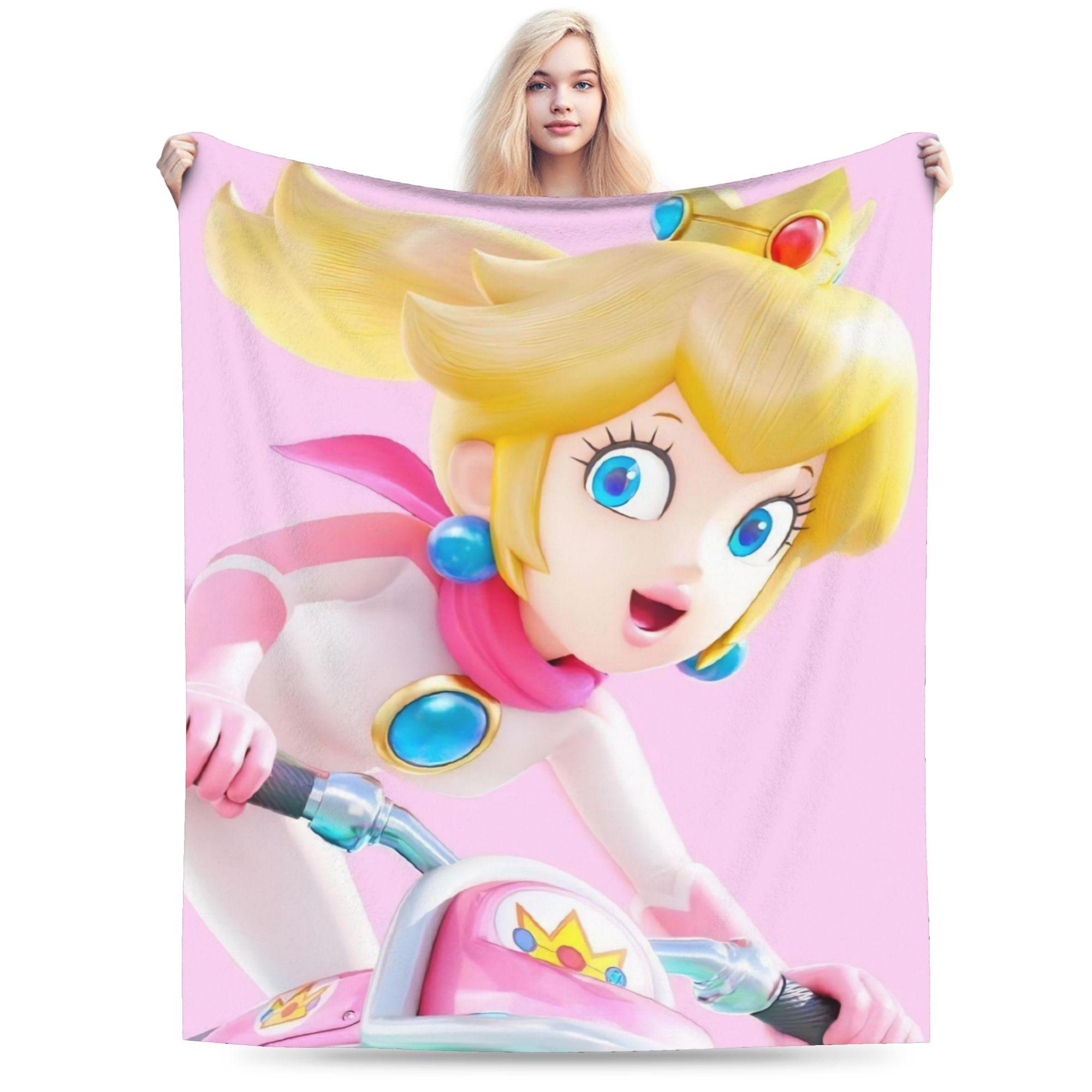 

Princess Peach Lovely Knitted Blankets Flannel Super Marioo Warm Throw Blanket for Home Couch Bed Rug 200x150cm 80x60in