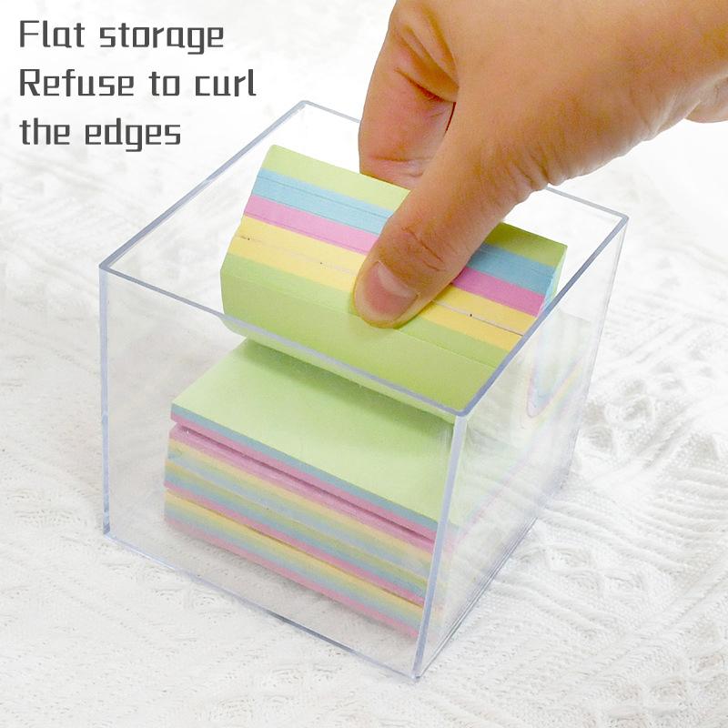Acrylic Mini Memo Note Pads Box Holder Storage Case Display Stand Dispenser For Home Office School Class
