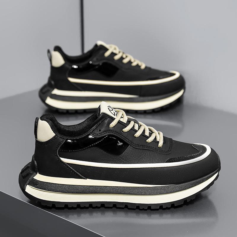 

Мужская обувь весна и осень прилив бренд универсальный студенческий повседневный кожаный верх спортивная беговая толстая подошва увеличивающая рост интернет-знаменитость 44