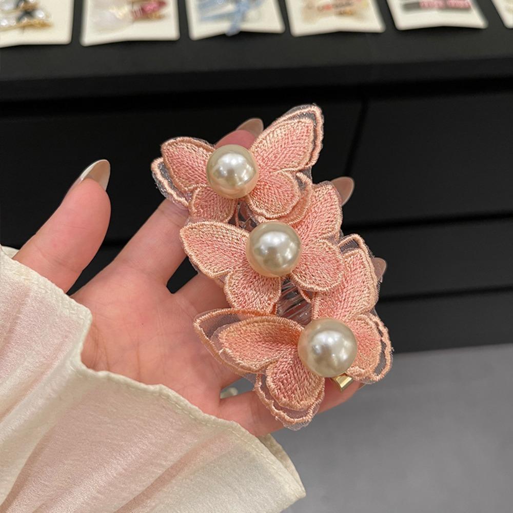 

Forest Style Telephone Line Hair Loop Pearl Straight Strip Head Rope Ponytail Hair Bands Woman