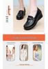 2026 Spring/Autumn Wedge Shoes for Middle-Aged Women - Casual Black Leather Mother's Footwear