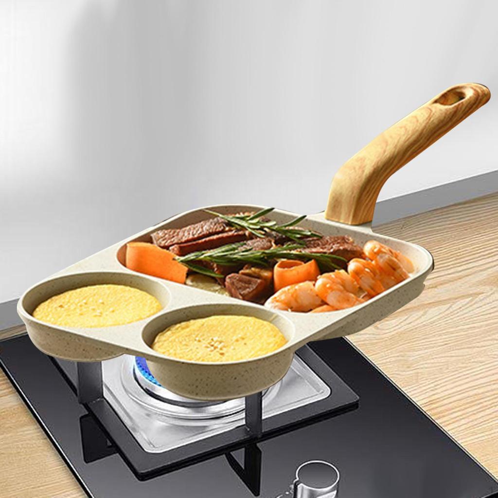 3 Grids Egg Pan Kitchen Accessories Steak Frying for Cooking Baking