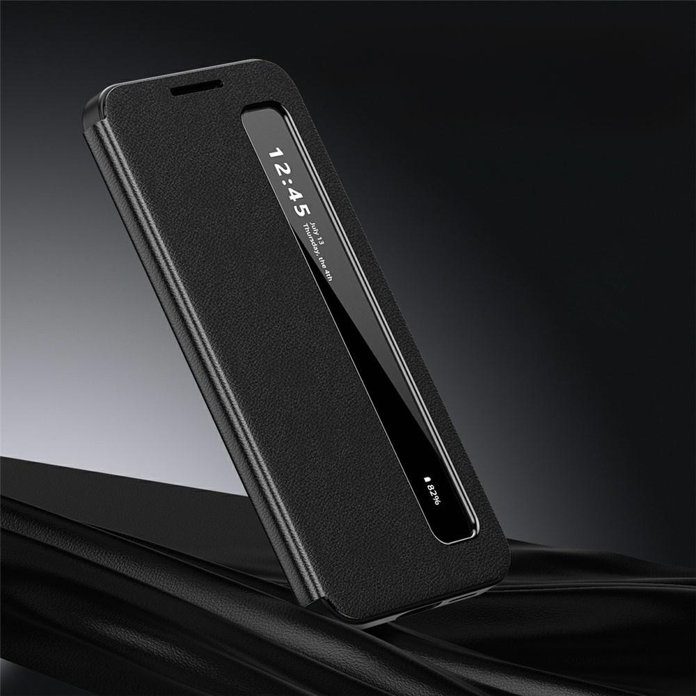 Custodia per Samsung Galaxy S25 FE, Finestra Smart View in Pelle, nera
