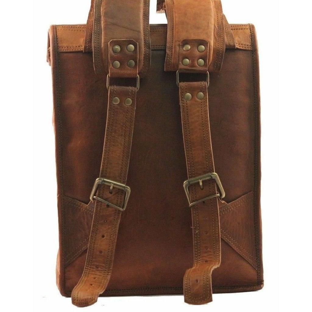 Echter echter Herren-Lederrucksack, Tasche, Laptop-Aktentasche, brauner Vintage-Stil