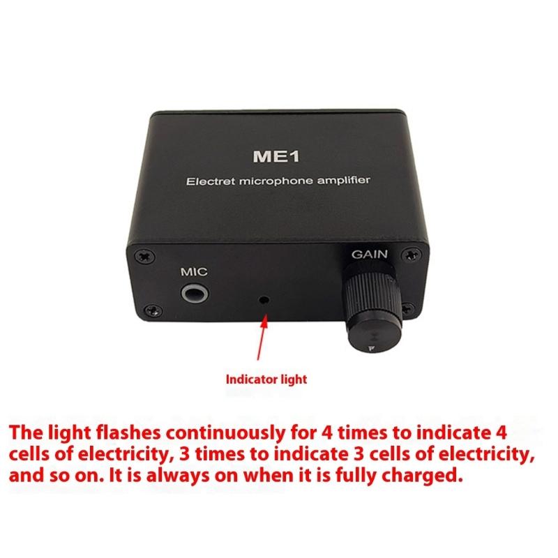 ME1 Portable Mixer 3 Output Mic Amplifier Build In Bias Circuit Clear Sound Amplification for Live Monitoring Black