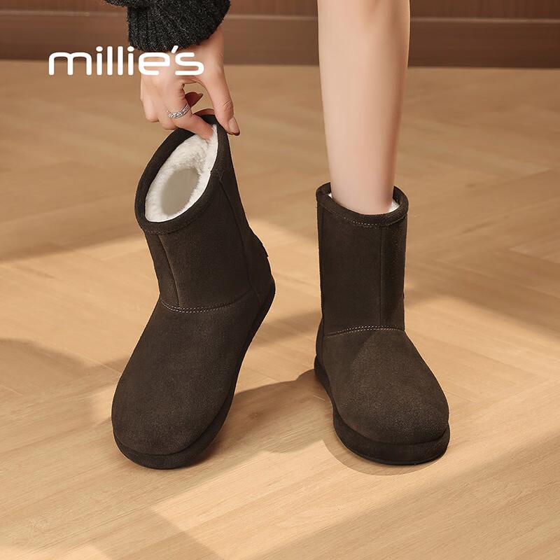 Millies Women s Suede Leather Warm Snow Boots EU 38