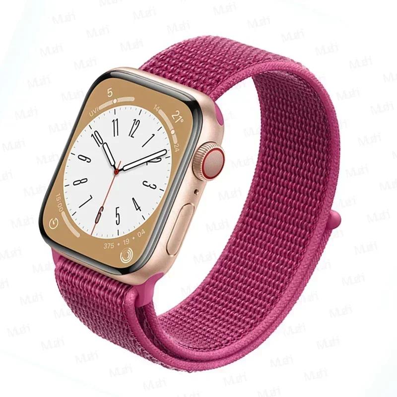 Nylon loop Strap For Apple Watch bands 46mm 44mm 40mm 45mm 41mm 42mm Sport Bracelet iwatch Ultra 2 49mm Series 10 9 8 se 7 6 5 4 Strap
