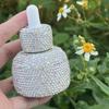 Skleněná lahvička s kapátkem s diamanty – 30ml luxusní nádobka na esenciální oleje na parfémy a péči o pleť