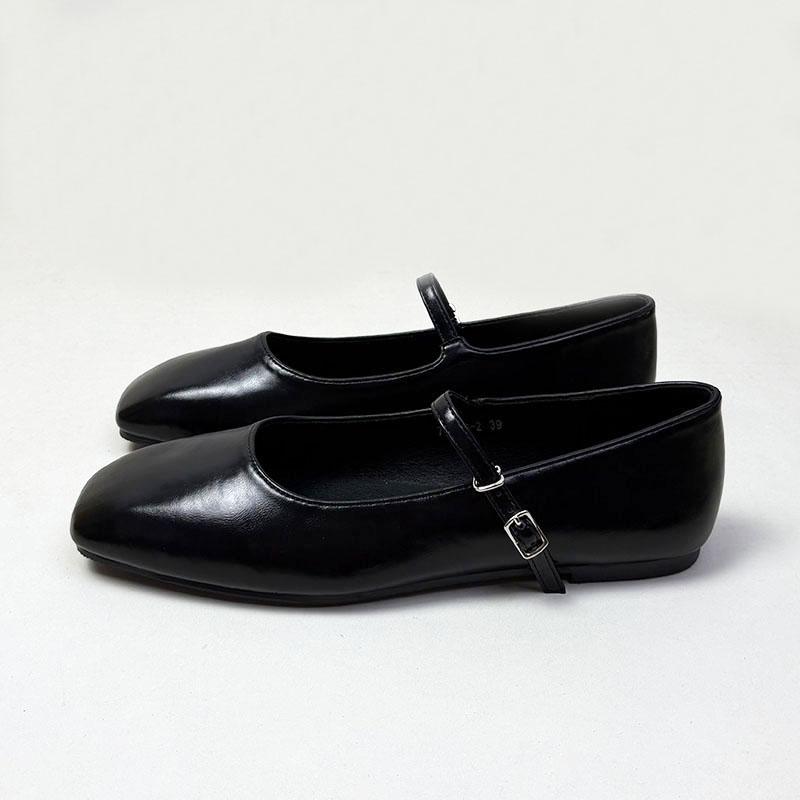 

Fashion Spring Summer Luxury Women Mary Janes Flats Shoes Shallow Female Square Toe Footwear Fashion Buckle Strap Ladies Flats Shoes 35 чёрный
