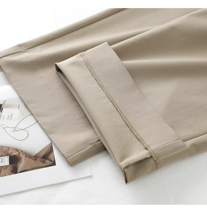 Yellow Wide-Leg High-Waisted Pants for Women - Spring/Autumn 2025 Trendy Loose Straight-Leg Style