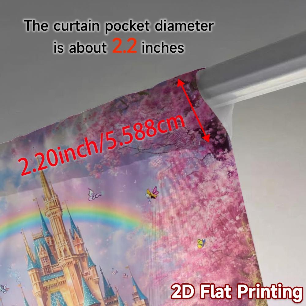 2pcs   2D FLAT PRINTING Curtains (Without Rod) RainbowCastle Popular Creative Curtains Versatile Fabric Curtains Versatile All
