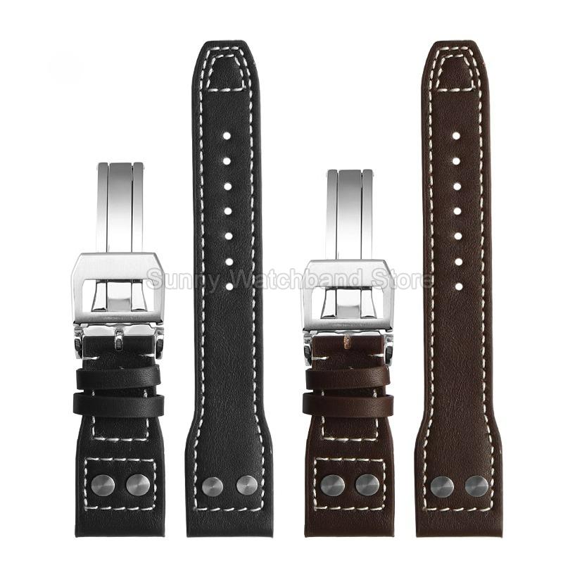 Kratzfest Verstärkte Kanten Spezielle Schnittstelle Nadelverschluss Vintage für IWC Portofino Portugieser Mark Rindsleder Uhrenarmband