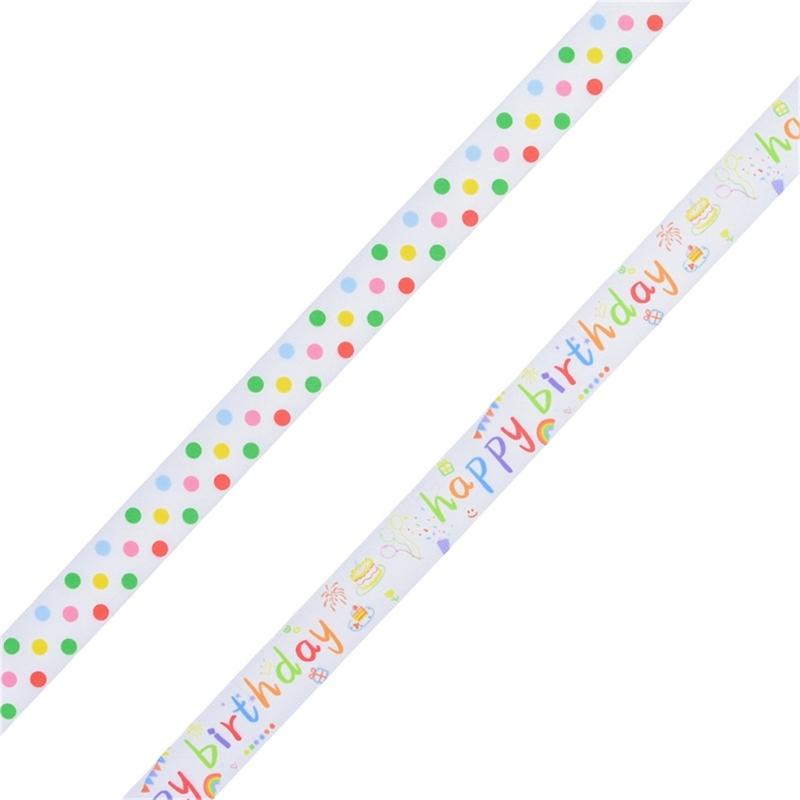 Handgemachtes Schleifenband Happy Birthday Schleifenband Geschenkband zum Basteln DIY Nähprojekt Haarschleifen Kuchendekorationen